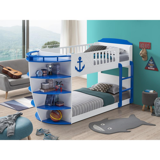 Neptune Twin/Twin Bunk Bed w/Storage Shelves