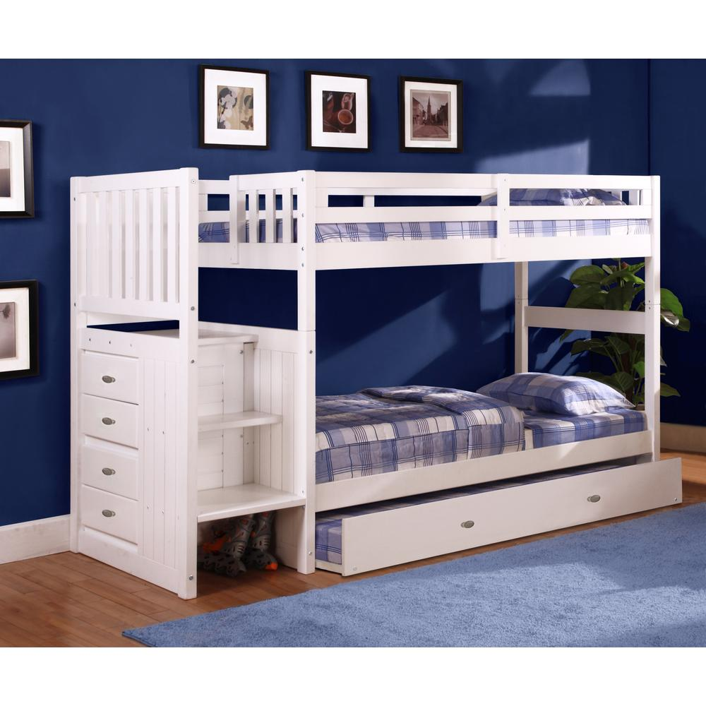 Kelcie Twin Bunk Bed-Four Drawer Chest