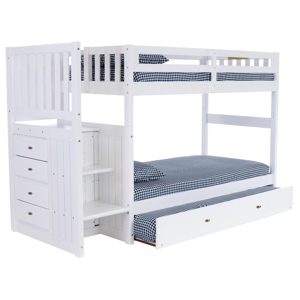 Kelcie Twin Bunk Bed-Four Drawer Chest