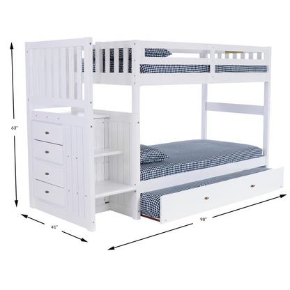 Kelcie Twin Bunk Bed-Four Drawer Chest