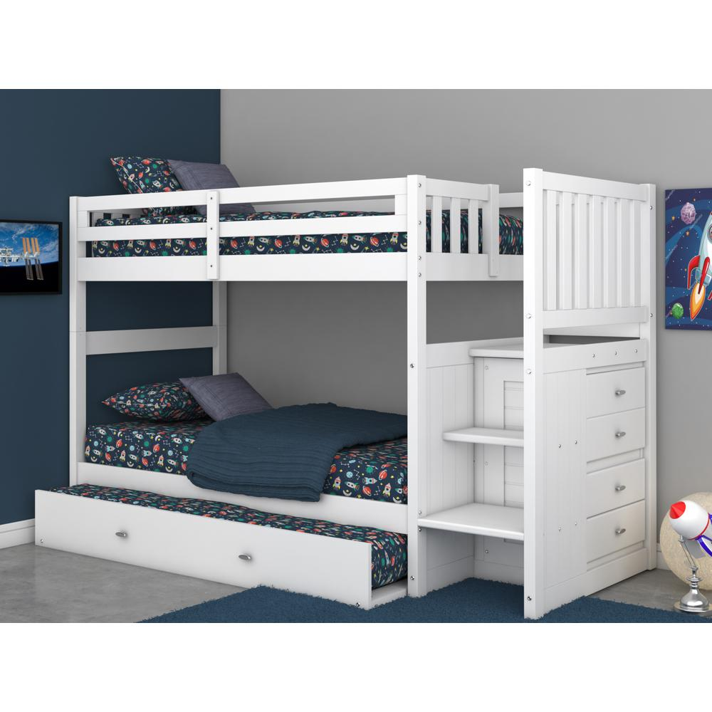 Kelcie Twin Bunk Bed-Four Drawer Chest